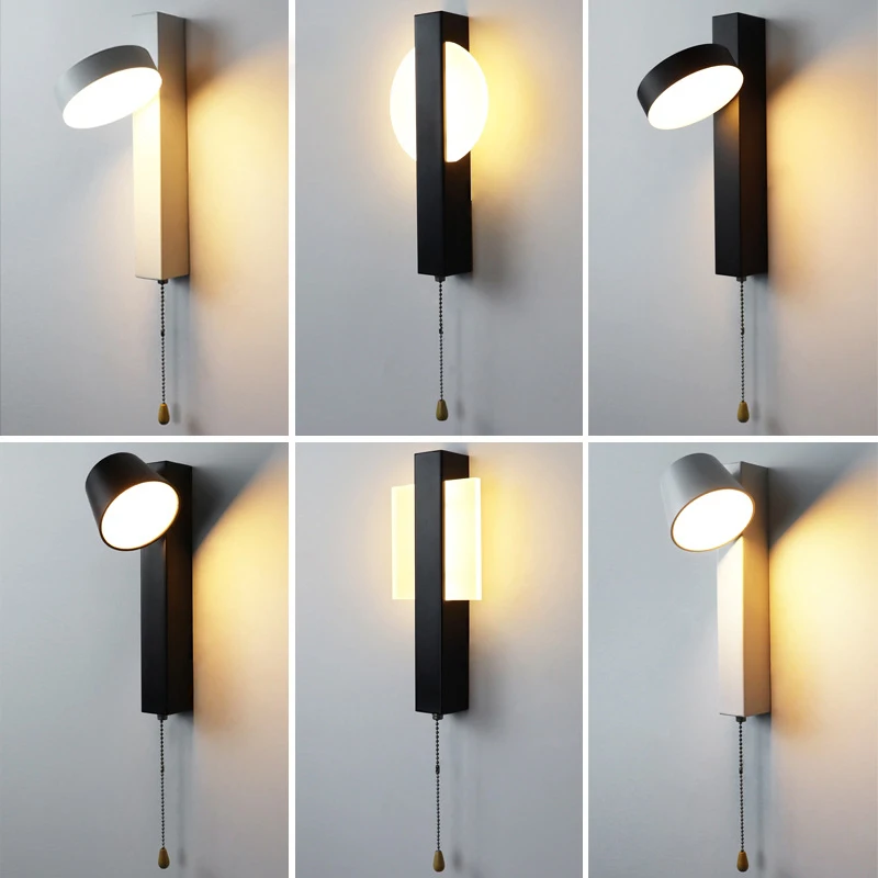 Светодиодный креативный настенный светильник, Вращающийся светильник со встроенным выключателем, Прикроватные настенные светильники, украшение для коридора, гостиной, lampara Изображение 0