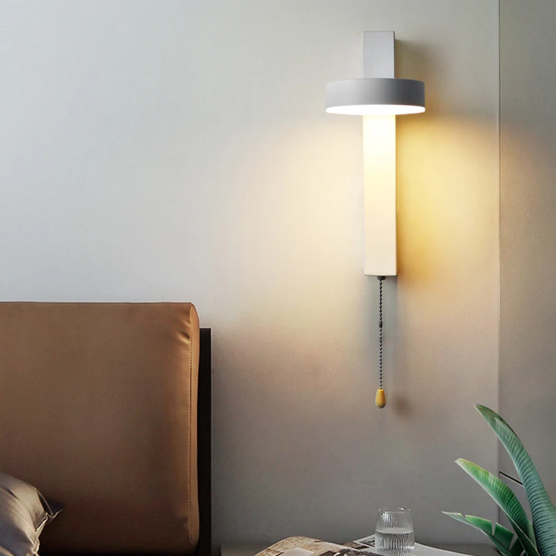 Светодиодный креативный настенный светильник, Вращающийся светильник со встроенным выключателем, Прикроватные настенные светильники, украшение для коридора, гостиной, lampara Изображение 5
