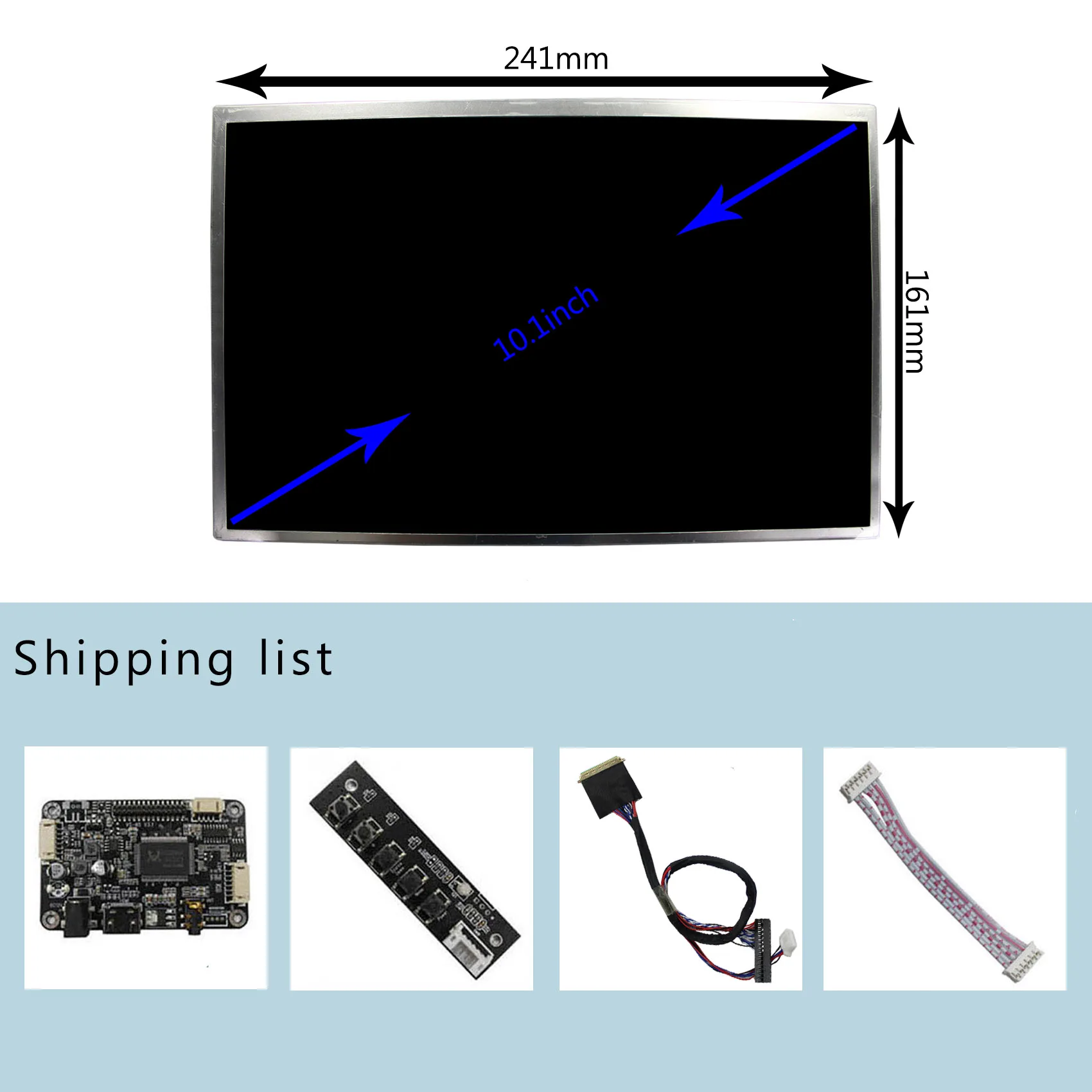 10,1-дюймовый B101EW05 с разрешением 1280X800 IPS ЖК-экран Контрастностью 1300: 1 Дисплей с 40 контактами LVDS с платой контроллера HD-MI LCD Изображение 5