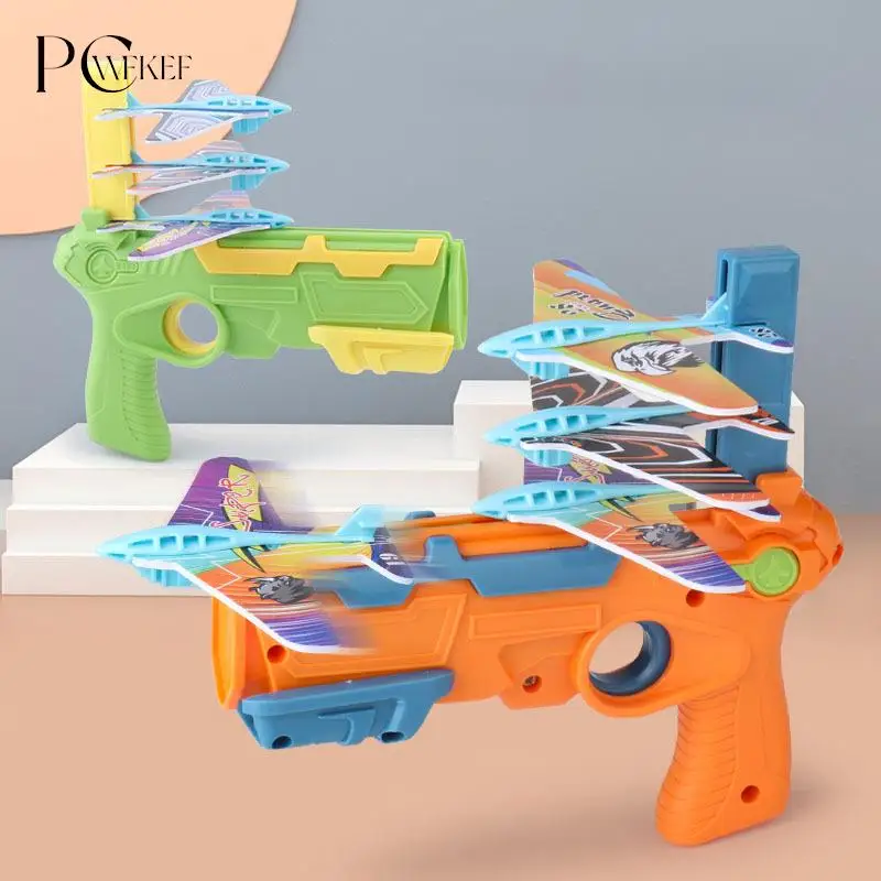 Пусковая установка для самолета Пузырьковая катапульта с 6 маленькими игрушечными самолетами Забавные игрушки-самолетики для детей, подарок для стрельбы из пистолета-катапульты Изображение 1