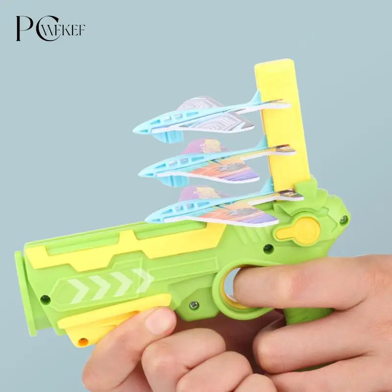 Пусковая установка для самолета Пузырьковая катапульта с 6 маленькими игрушечными самолетами Забавные игрушки-самолетики для детей, подарок для стрельбы из пистолета-катапульты Изображение 3