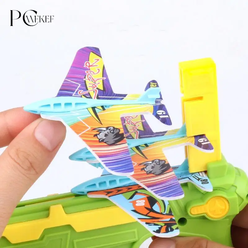 Пусковая установка для самолета Пузырьковая катапульта с 6 маленькими игрушечными самолетами Забавные игрушки-самолетики для детей, подарок для стрельбы из пистолета-катапульты Изображение 4