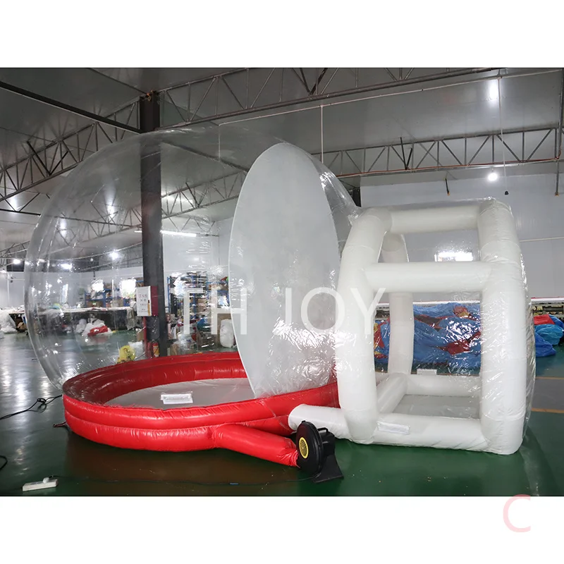 бесплатная воздушная доставка до двери! фотосъемка прозрачной надувной купольной палатки-пузыря, надувной снежный шар длиной 5 м со светом Изображение 2