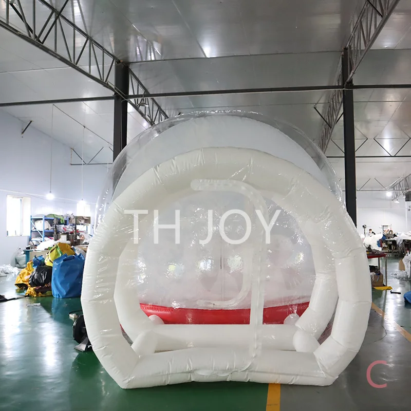 бесплатная воздушная доставка до двери! фотосъемка прозрачной надувной купольной палатки-пузыря, надувной снежный шар длиной 5 м со светом Изображение 3