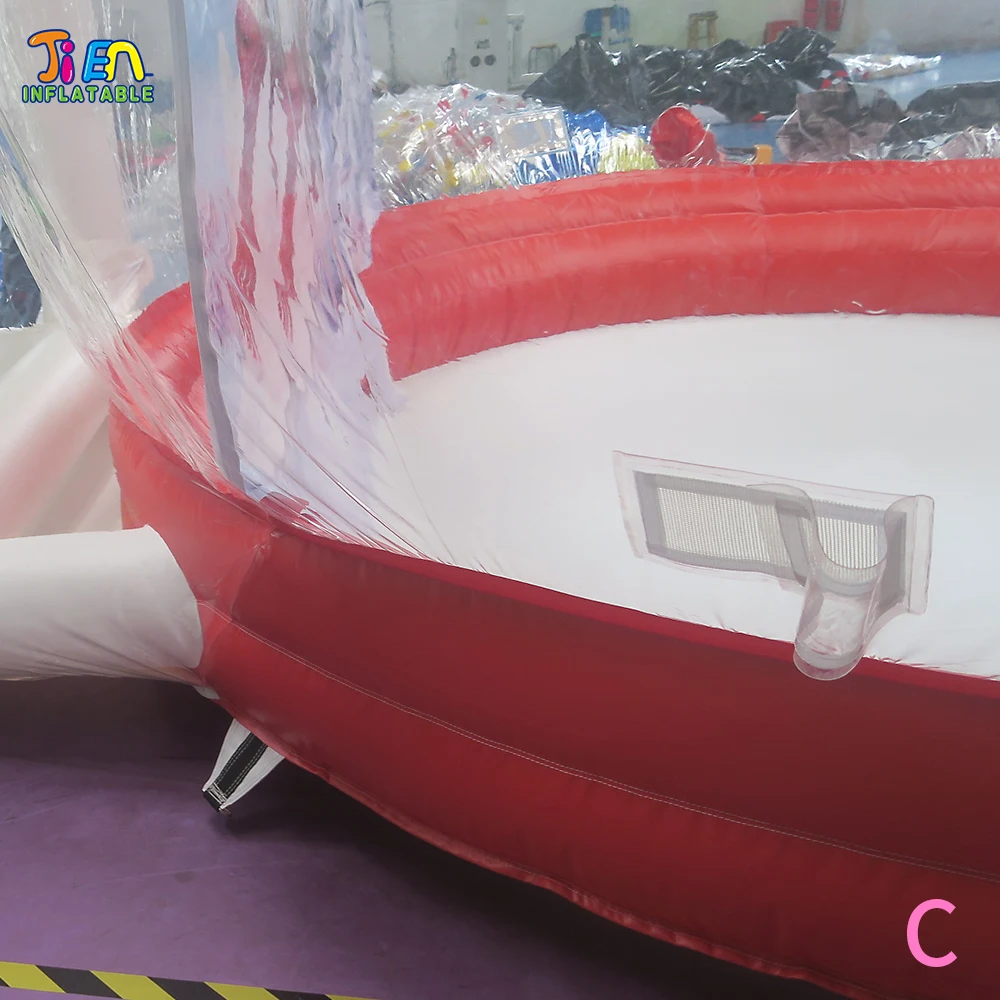 бесплатная воздушная доставка до двери! фотосъемка прозрачной надувной купольной палатки-пузыря, надувной снежный шар длиной 5 м со светом Изображение 5