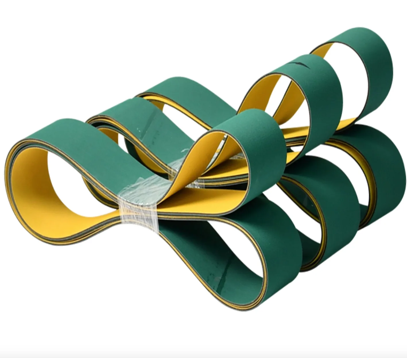 Периметр: 1150x50x3 мм, желто-зеленый листовой базовый ремень, износостойкая деревообрабатывающая конвейерная лента, антистатическая Изображение 0
