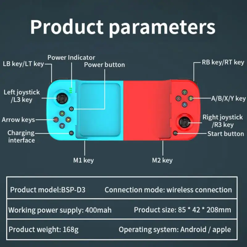 телескопический геймпад 5.0 с поддержкой Bluetooth, джойстик для Pubg Android Ios, беспроводной игровой контроллер, игровой контроллер Изображение 1