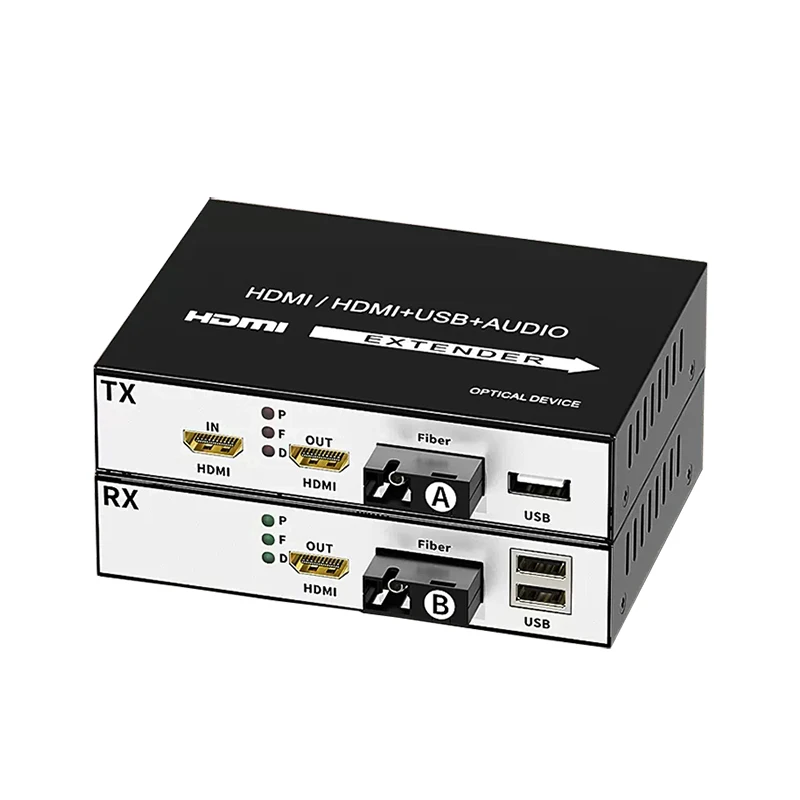 Волоконно-оптический конвертер HDMI Поддерживает Управление через USB 20 км Волоконно-Оптический Удлинитель с Петлей По оптоволоконному кабелю SC tx rx 1080p @ 60 Гц Изображение 0
