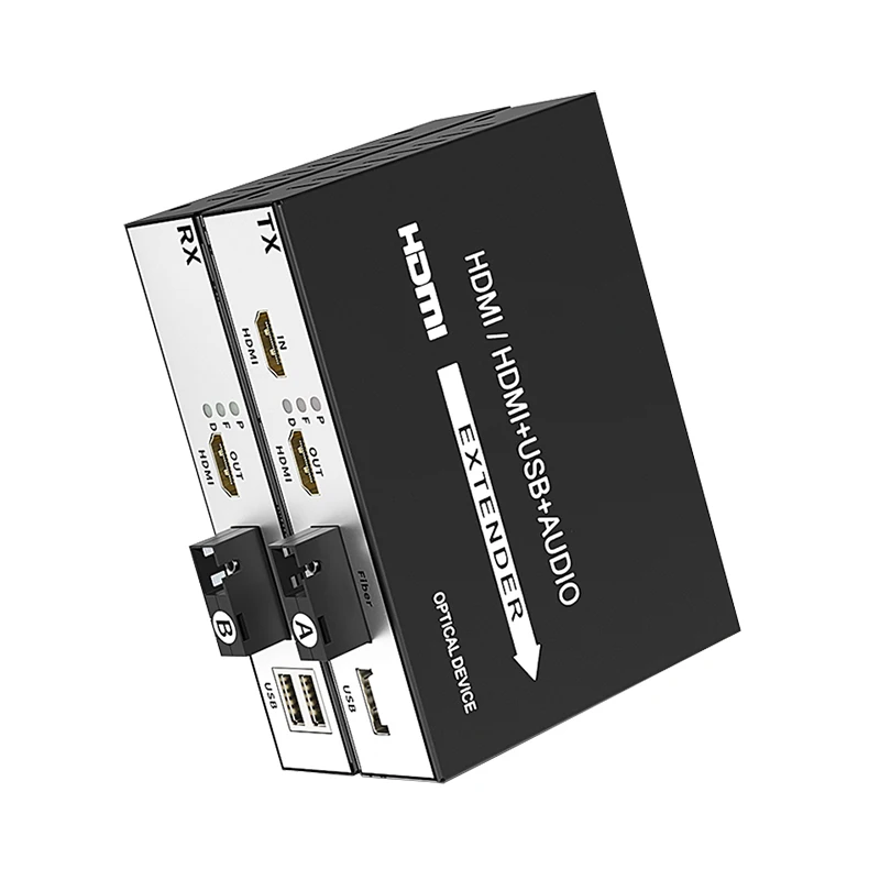 Волоконно-оптический конвертер HDMI Поддерживает Управление через USB 20 км Волоконно-Оптический Удлинитель с Петлей По оптоволоконному кабелю SC tx rx 1080p @ 60 Гц Изображение 3