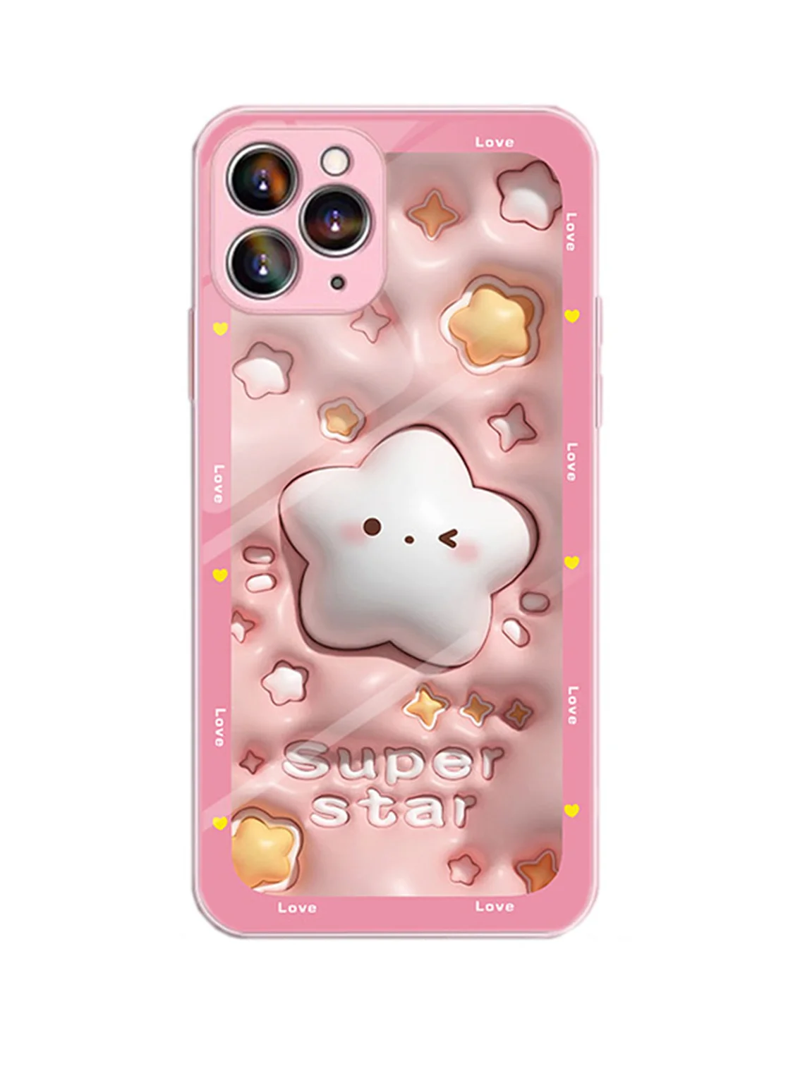 Милый Подарок для девочек, Розовый светодиодный Чехол Для Телефона из Закаленного Стекла с Подсветкой для Xiaomi 11 12 13 Mix 2 3 4 Max 2 3 Pro Lite Ultra Изображение 5