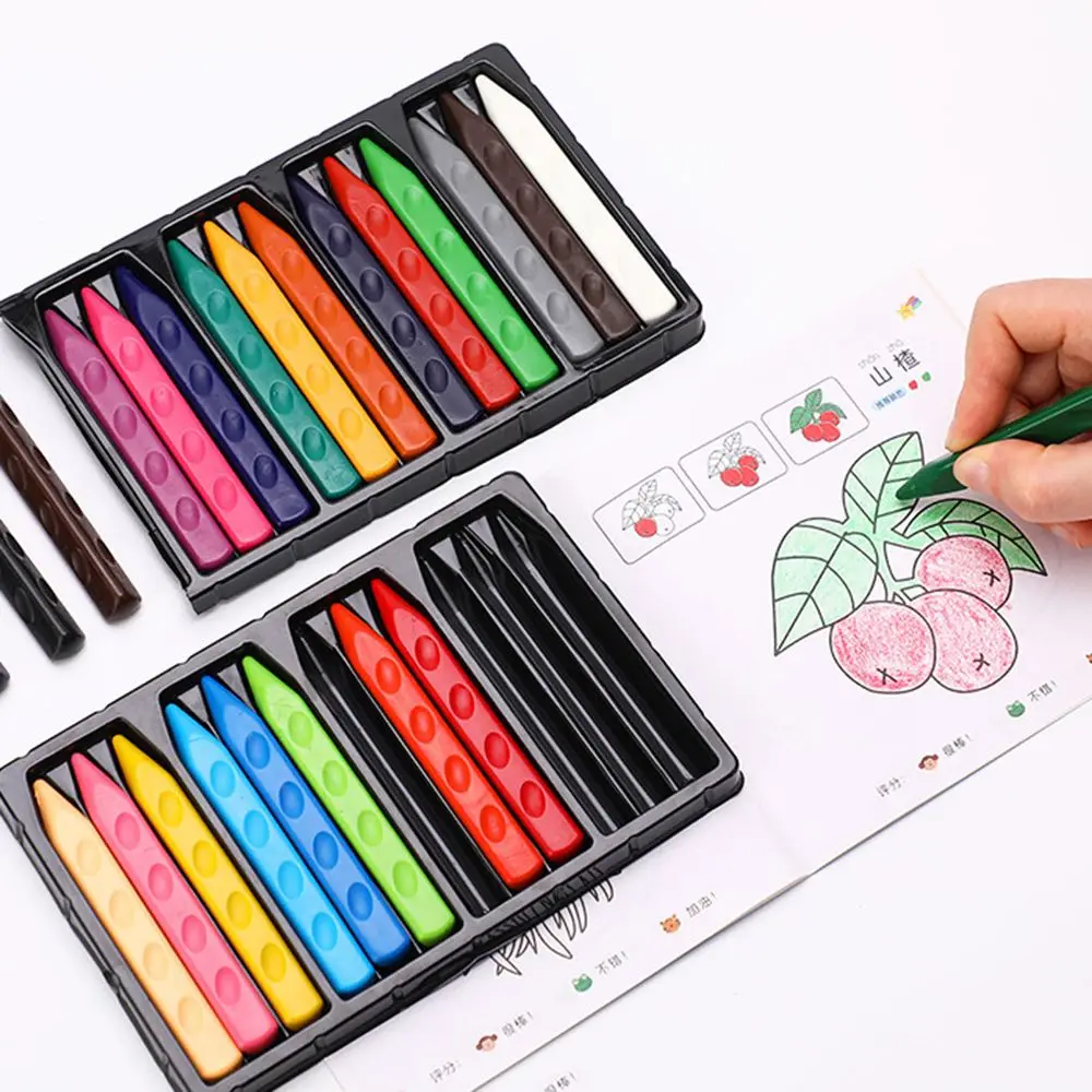 Моющиеся, не пачкающиеся, Стираемые вручную Игрушки, Детская Масляная Пастель, Цветные карандаши с треугольными отверстиями, Маркер для рисования, цветной карандаш Изображение 0