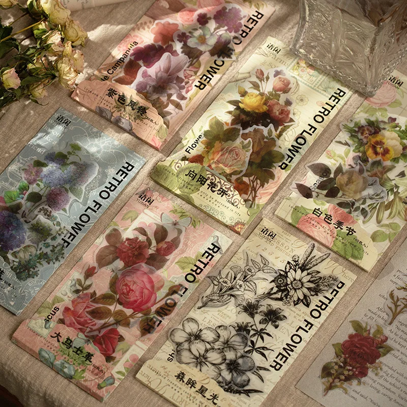 60 шт./пакет №4 цветочный магазин Декоративные канцелярские наклейки для скрапбукинга, дневник 