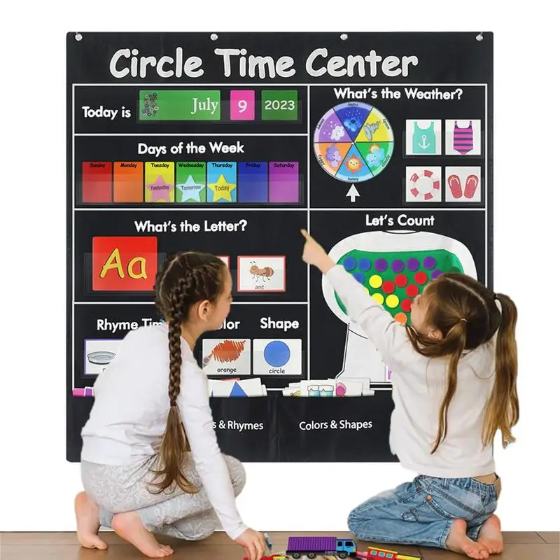 Учебный центр Circle Time, Карманный учебный календарь, сверхмощный детский календарь для подсчета букв, Цвет рифмы Изображение 0