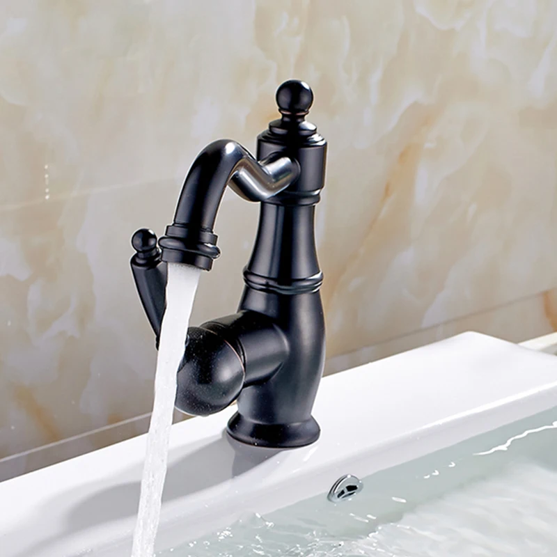 FLG ORB Смеситель для раковины в ванной комнате латунные смесители для ванной комнаты с одной ручкой, Кран для горячей и холодной Воды, Смеситель на Бортике Изображение 1