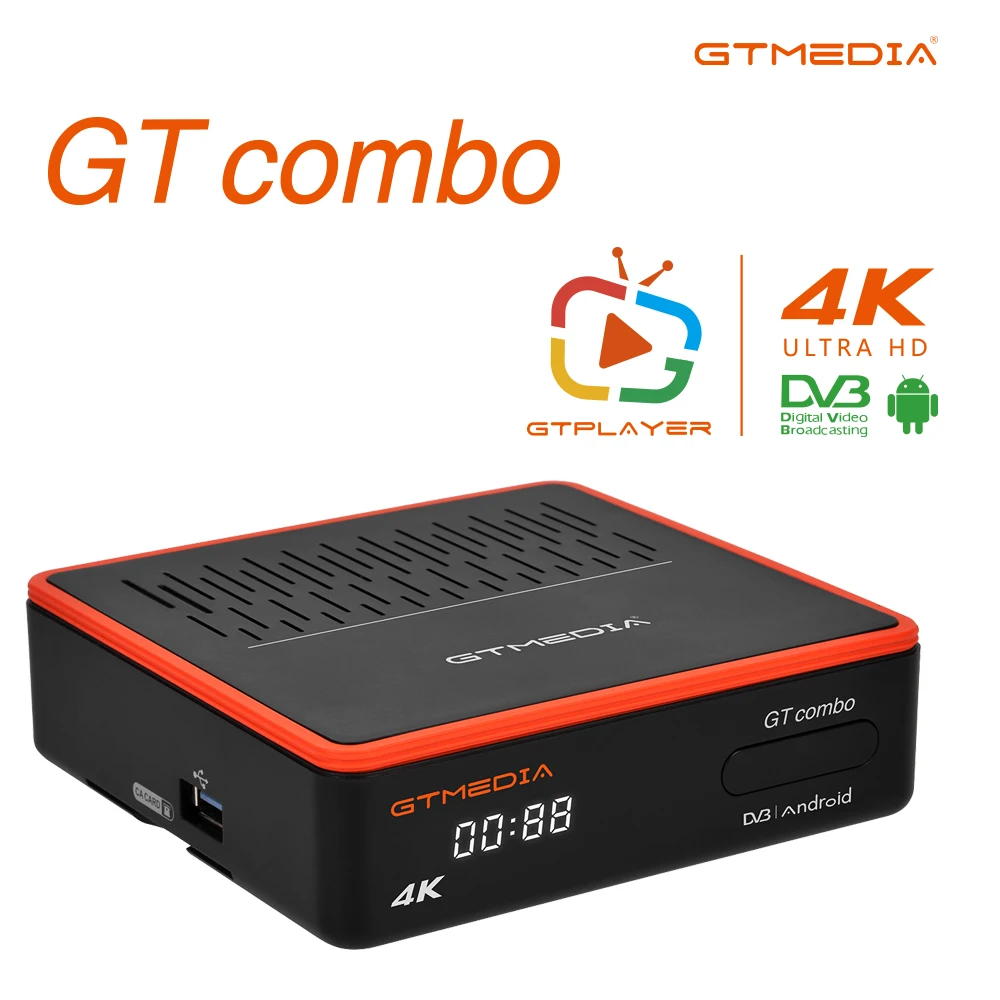 GTMEDIA GTCOMBO Спутниковый ресивер DVB-S2X/T2/C android TV BOX 4K Ultra 4K Двойной WiFi 2,4/5 ГГц Приемник Sat DVB Finder Smart BOX Изображение 1