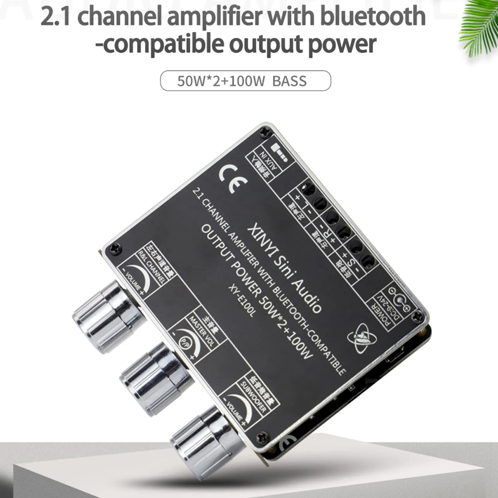 XY-E100L 2,1-Канальный для Bluetooth Модуль Аудиоусилителя 50Wx2 + 100 Вт Сабвуферный Усилитель высокого и низкого тона, Плата Динамика Изображение 5