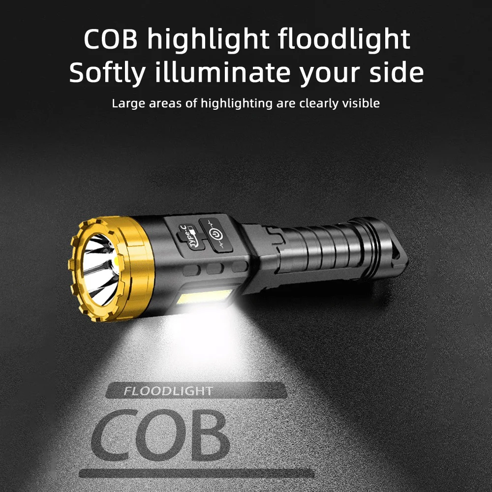 Бытовой портативный мини-фонарик с подсветкой, перезаряжаемый светодиодный многофункциональный маленький фонарик на открытом воздухе Изображение 2