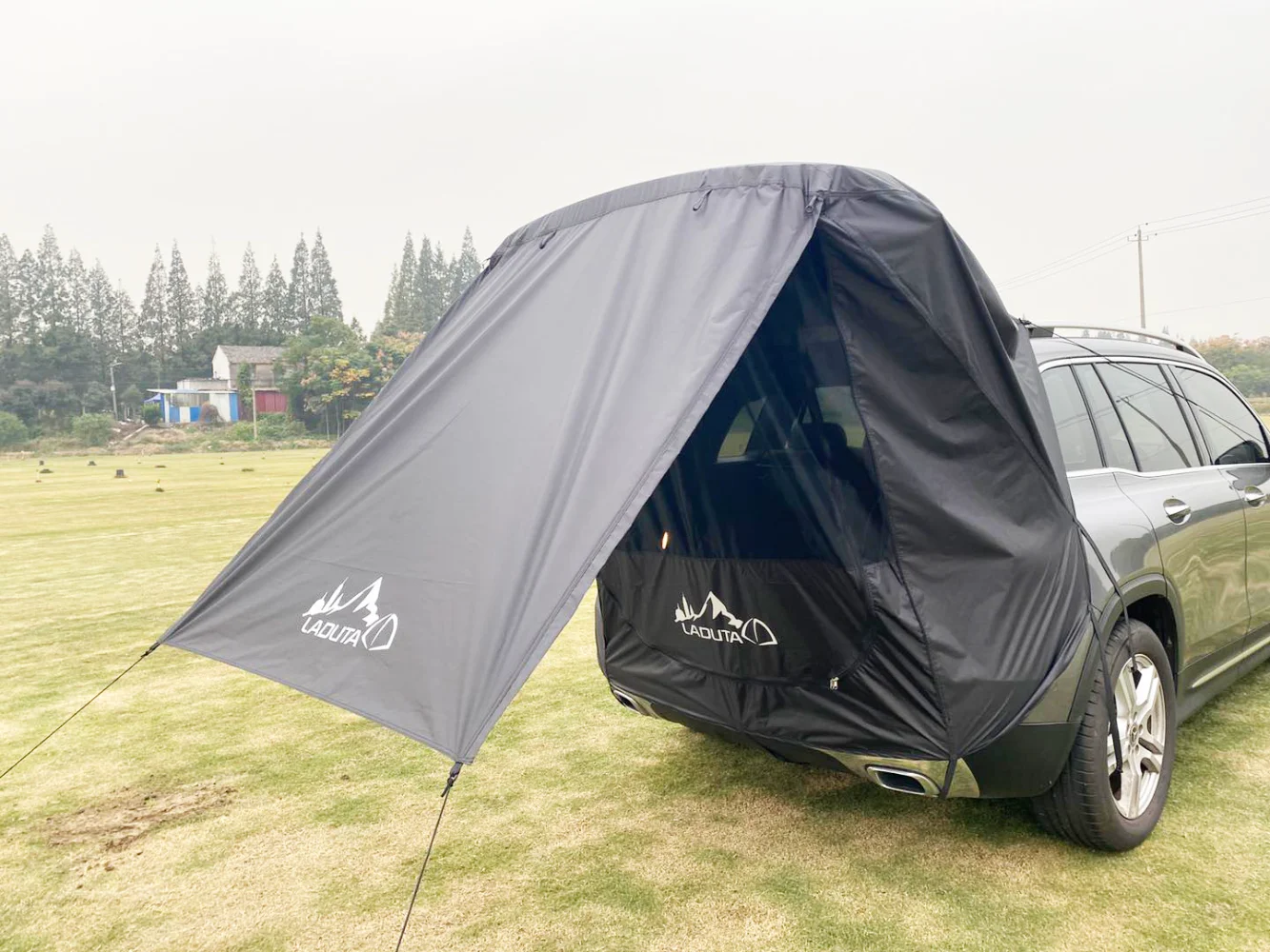 Тент для утолщения багажника автомобиля, Тент для багажника внедорожника малого и среднего размера, Непромокаемая палатка для самостоятельного вождения, принадлежности для барбекю, водонепроницаемый 3000 мм Изображение 3