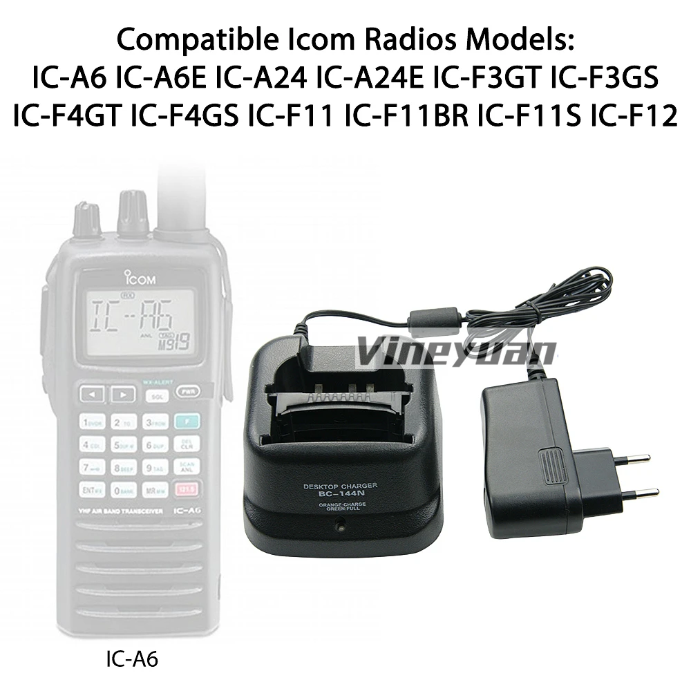 Быстрое настольное зарядное устройство BC-144N BC-137 для ICOM BP-209 BP-210 IC-F11 IC-F12 IC-F22 IC-A6 IC-A24 IC-F4GT IC-V8 IC-V82 Двухстороннее радио Изображение 3