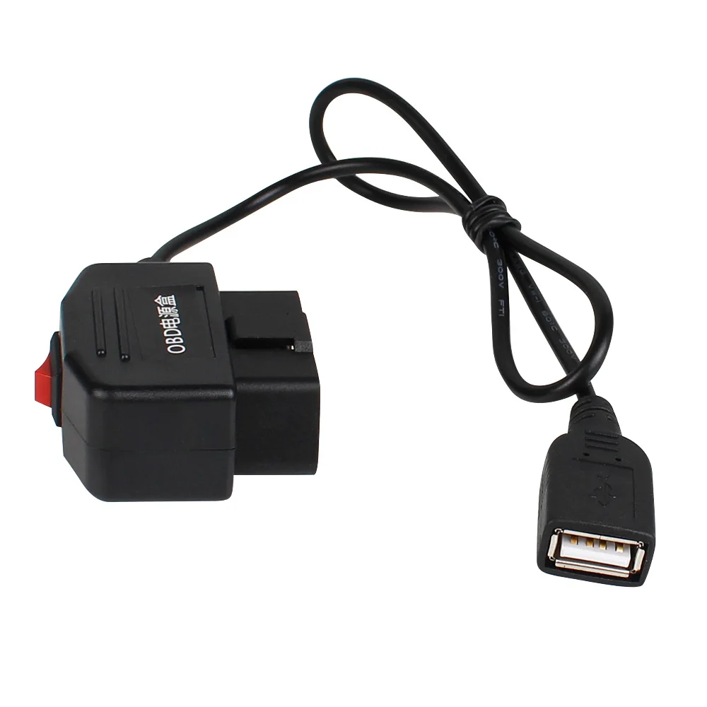 24-часовой Мониторинг парковки 5V 3A USB Автомобильный Кабель Для Зарядки OBD Hardwire Kit С Переключателем 0,5 метра Провода Для Регистратора Видеокамеры DVR Изображение 1