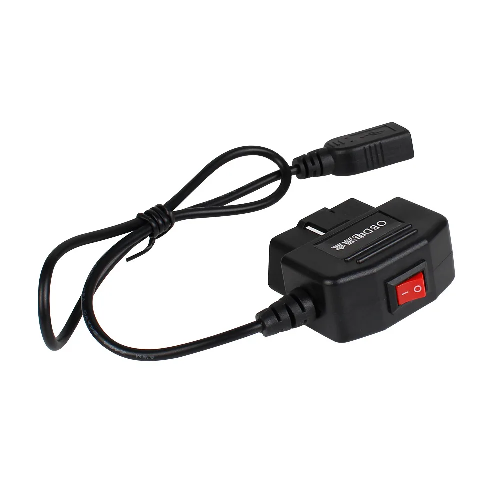 24-часовой Мониторинг парковки 5V 3A USB Автомобильный Кабель Для Зарядки OBD Hardwire Kit С Переключателем 0,5 метра Провода Для Регистратора Видеокамеры DVR Изображение 3