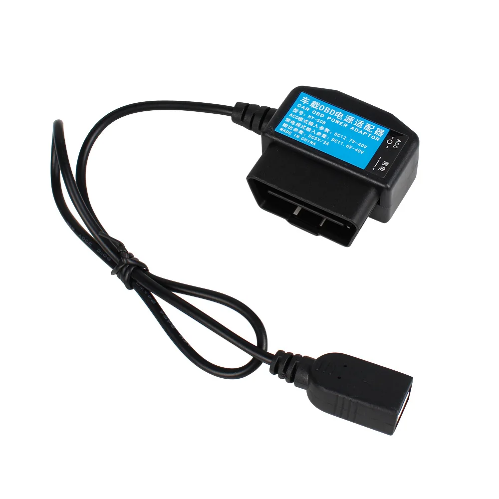24-часовой Мониторинг парковки 5V 3A USB Автомобильный Кабель Для Зарядки OBD Hardwire Kit С Переключателем 0,5 метра Провода Для Регистратора Видеокамеры DVR Изображение 4