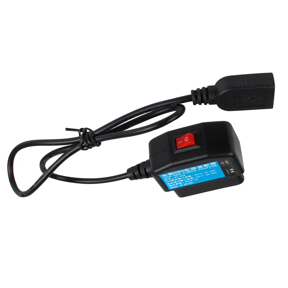 24-часовой Мониторинг парковки 5V 3A USB Автомобильный Кабель Для Зарядки OBD Hardwire Kit С Переключателем 0,5 метра Провода Для Регистратора Видеокамеры DVR Изображение 5