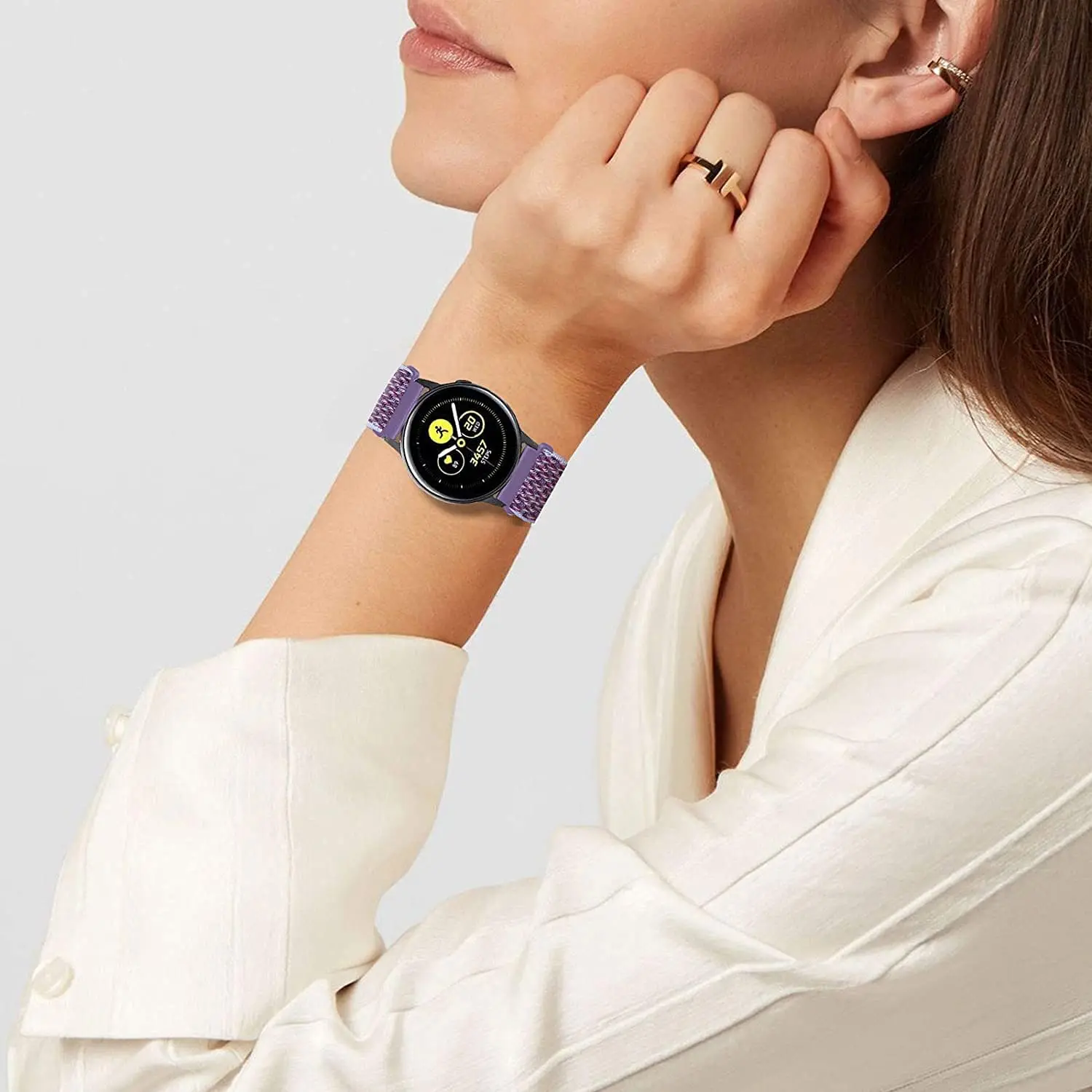 20 мм 22 мм нейлоновый ремешок для Samsung Galaxy Watch Active 2/3 45 мм/46 мм/42 мм Gear S3 Эластичный браслет-петля Huawei GT 2 2e pro ремешок Изображение 4