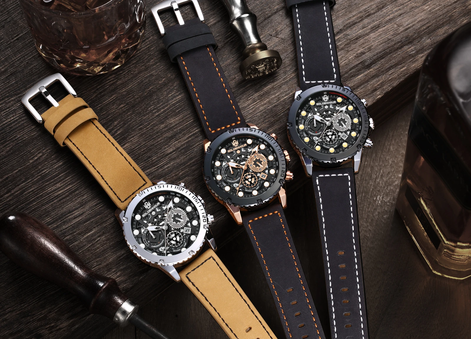 Новые мужские стильные часы Skeleton, кварцевые модные спортивные часы для мужчин, Водонепроницаемые наручные часы 2023 Изображение 4