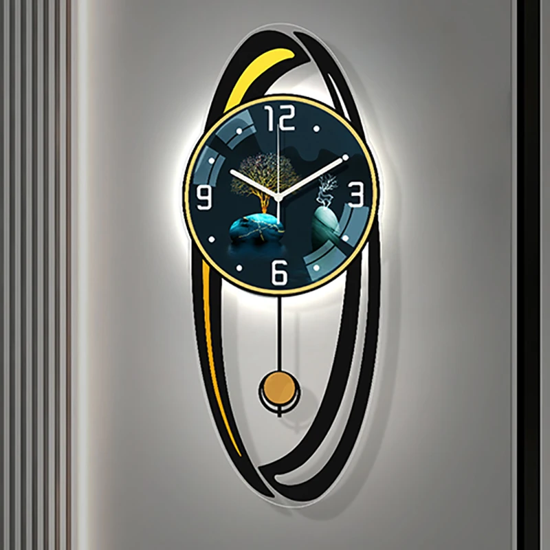 Легкие стрелки, Элегантные настенные часы для гостиной, механизм, очень большие цифровые часы, Настенные часы большого размера, часовые росписи Изображение 0