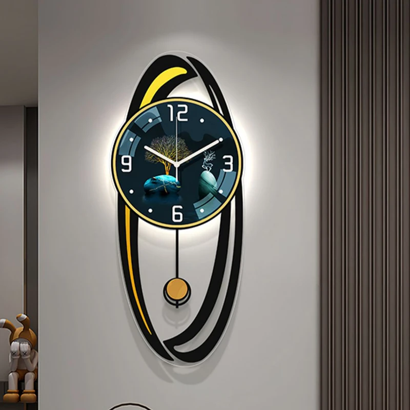 Легкие стрелки, Элегантные настенные часы для гостиной, механизм, очень большие цифровые часы, Настенные часы большого размера, часовые росписи Изображение 1