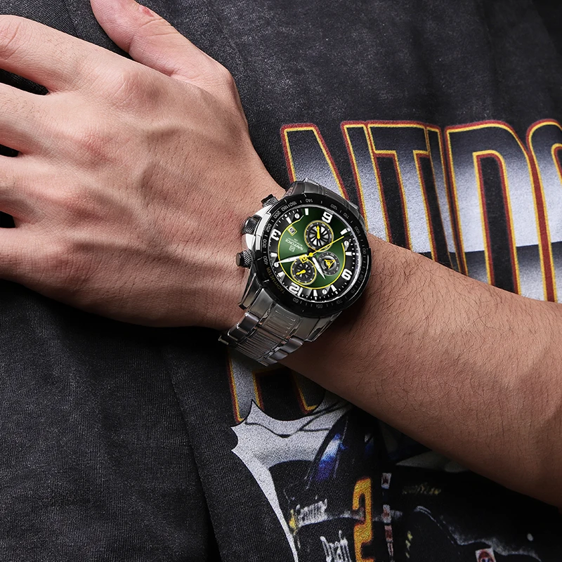 2022 Новые мужские роскошные часы NAVIFORCE с хронографом, Водонепроницаемые спортивные кварцевые наручные часы Relogio Masculino с автоматической датой Изображение 5